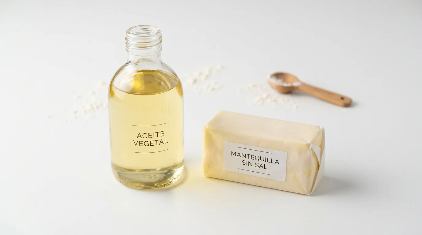 Aceite Vegetal → Mantequilla sin Sal