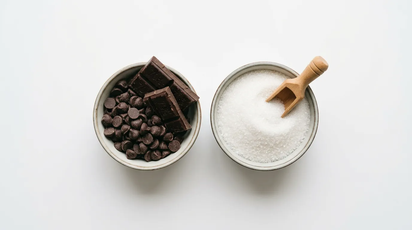 Chocolate Negro → Azúcar Blanco